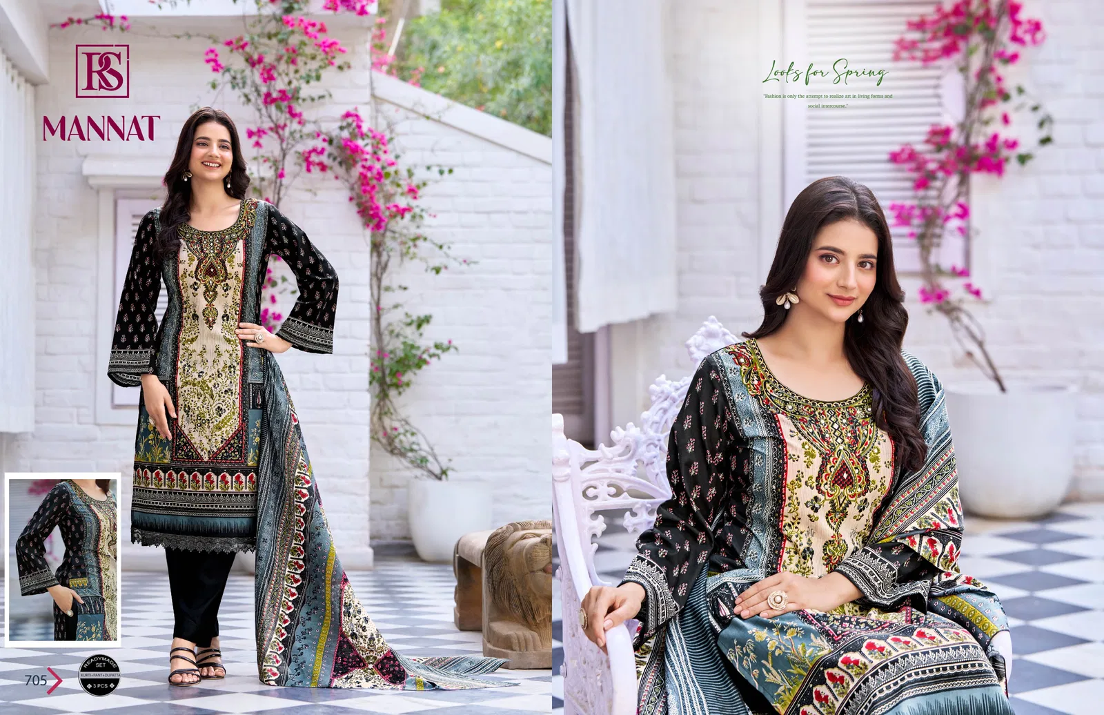 Mannat By Rangi Sangi Cotton Pakistani Kurti With Bottom Dupatta Wholesale Online