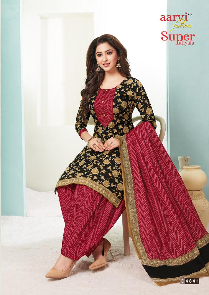 Aarvi Super Patiyala 2 Ready Made Regular Wear Patiyala Collection With Mal Mal Dupatta 