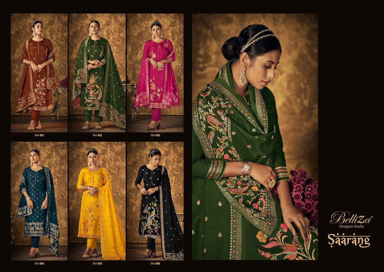 Saarang By Belliza Designer Dola Silk Dress Material Catalog