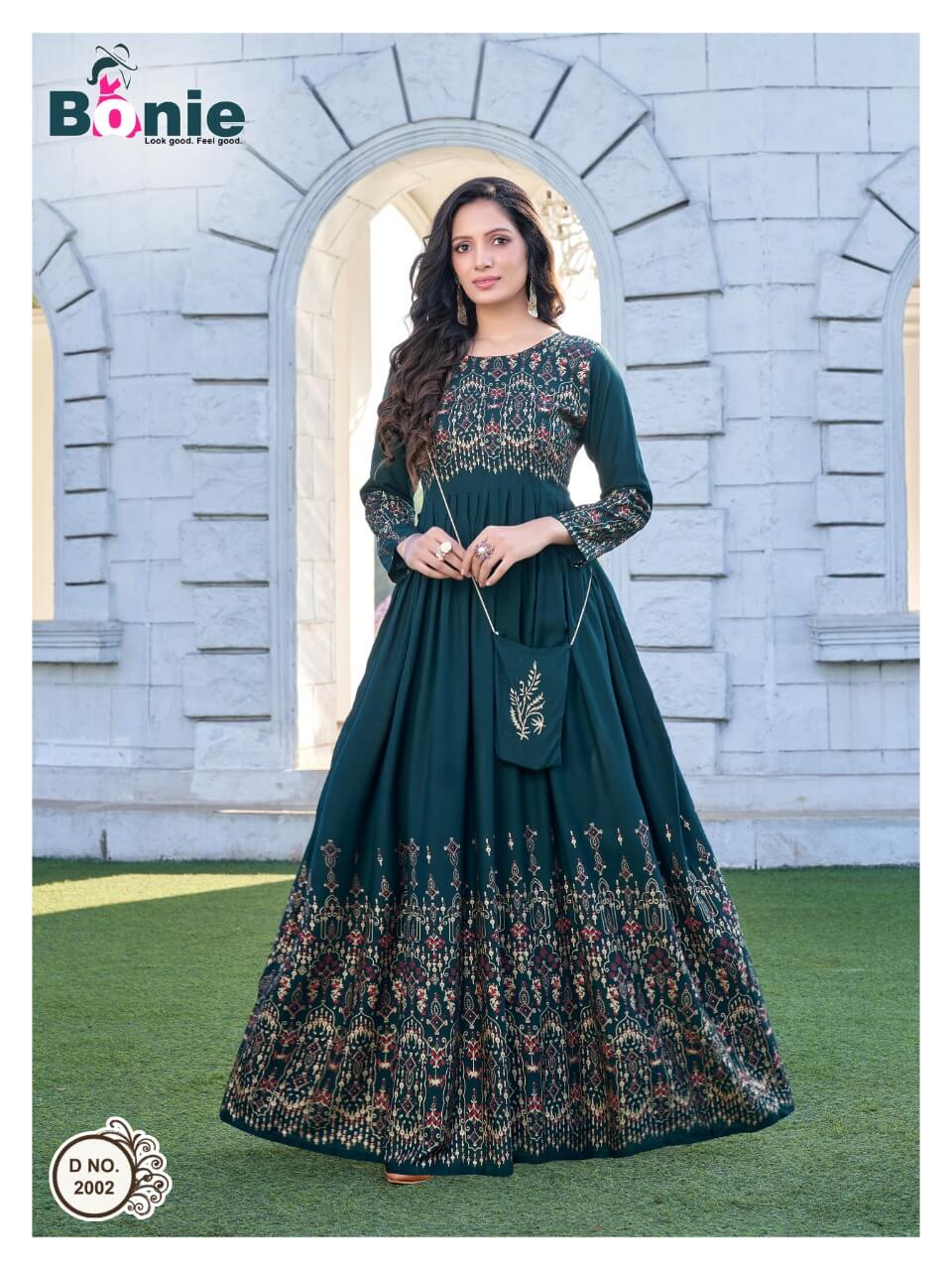 Bonie Senorita 2 Heavy Wedding Wear Rayon Long Designer Anarkali Kurti Collection