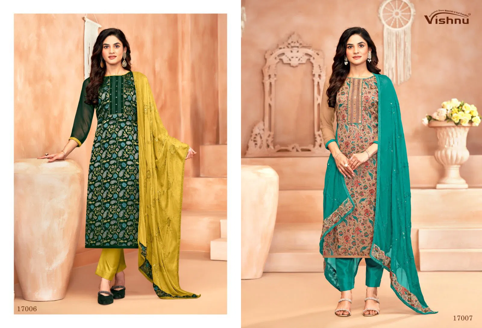 Libaas By Vishnu Roman Georgette Brasso Wholesale Dress Material In India