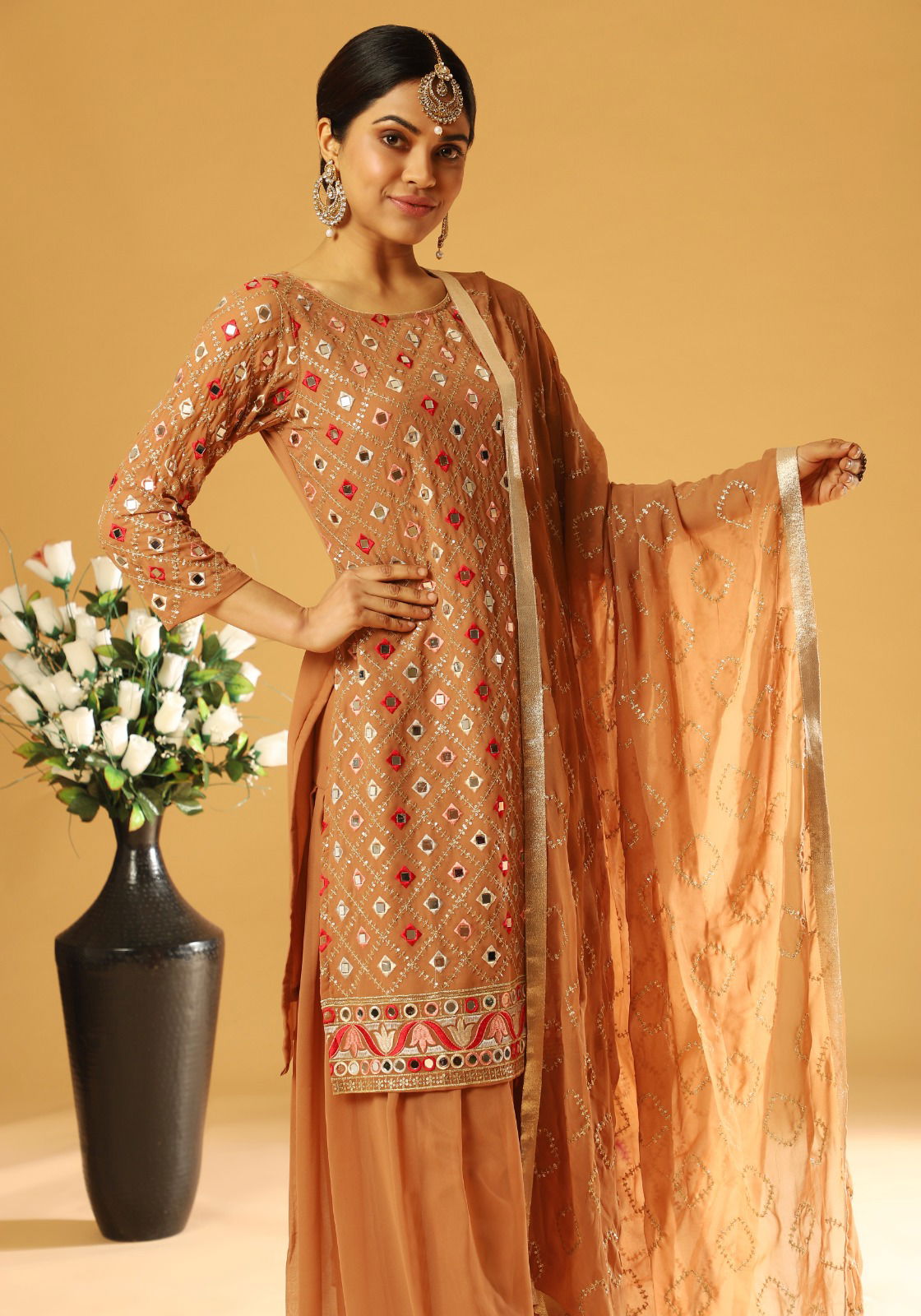 KB 102 Faux Georgette Sharara Suits Wholesale Shop In Surat