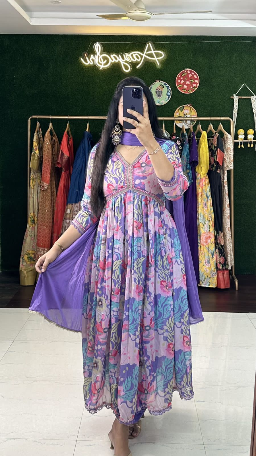 Virat Fashion Designer Cotton Masleen Alia Cut Suit Set Catalog