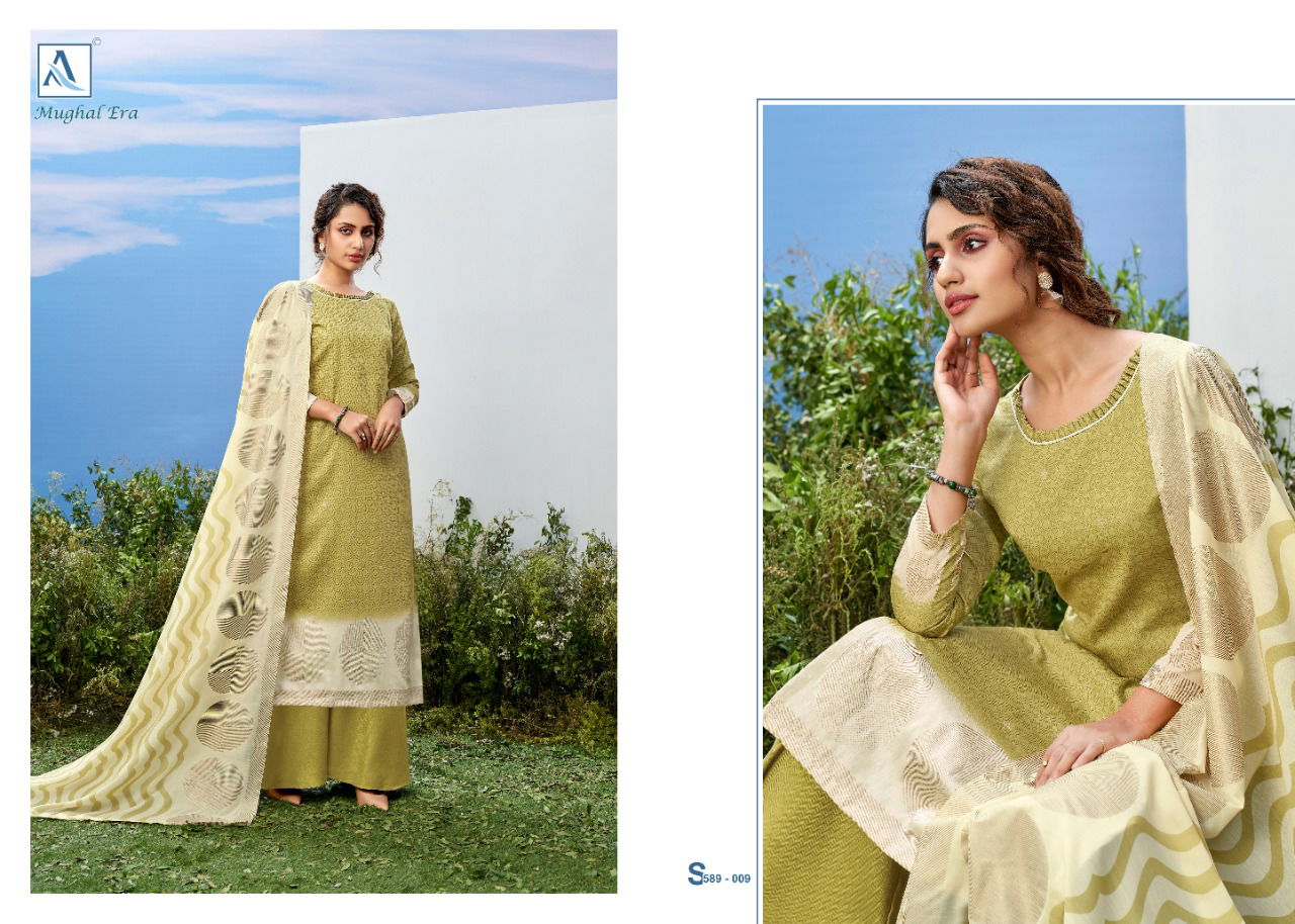 Alok Mughal Era 3 Latest Fancy Designer Casual Wear Pure Jam Cotton Gold Print Designer Dress Material Collection
