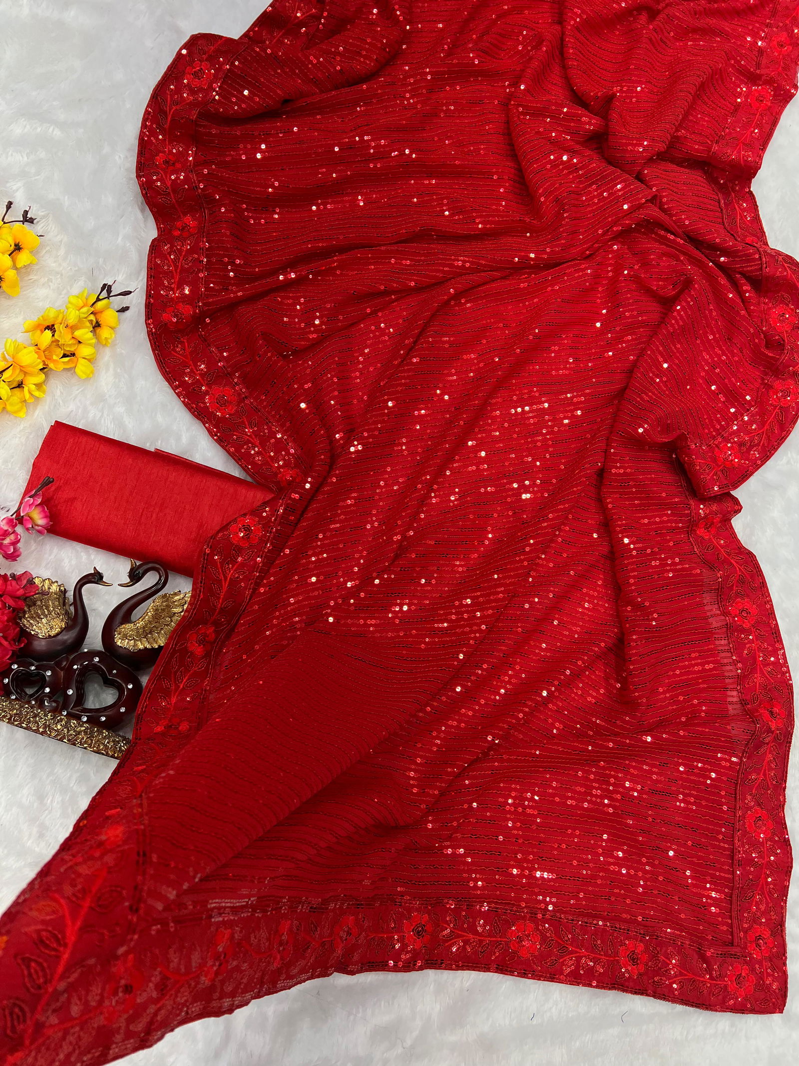 5239 Heavy Georgette Designer Party Wear Sarees Catalog
