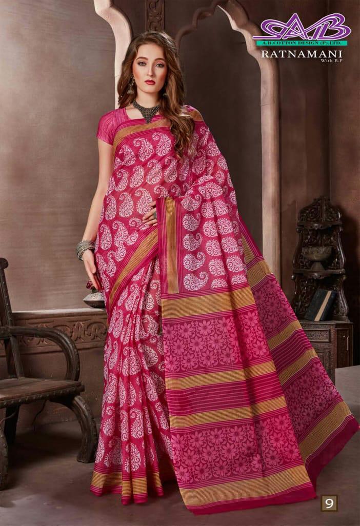 Ab Ratnamani 1 Latest Regular Wear Cotton weaving Designer Printed Sarees Collection
