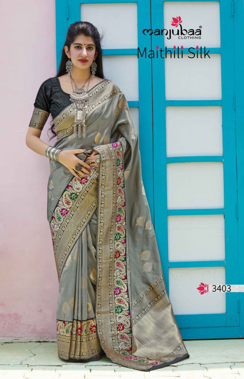 Manjubaa Maithili Silk Festive Wear Stylish Silk Saree Collection 