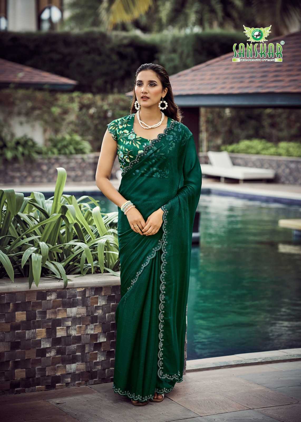 Husn By Sanskar Simmer Saree Wholesale In India