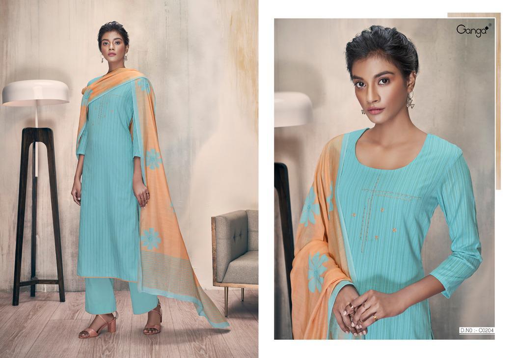 GANGA ZELLA Latest fancy Designer Heavy Casual Wear Finest Cotton With Embroidery Work Collection