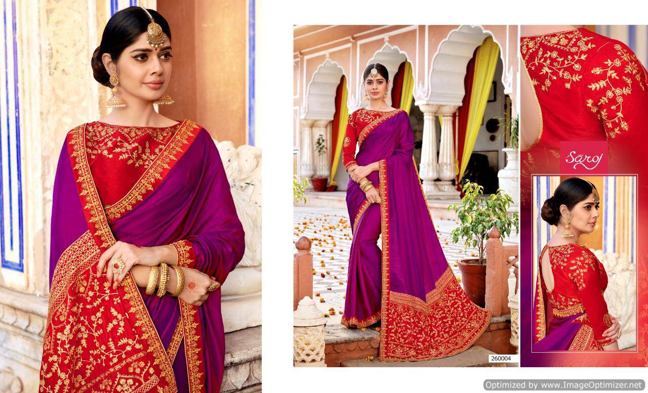 Saroj Samaira Latest Designer Heavy Bridal Wedding Wear Saree Collection With Work And Heavy Pallu