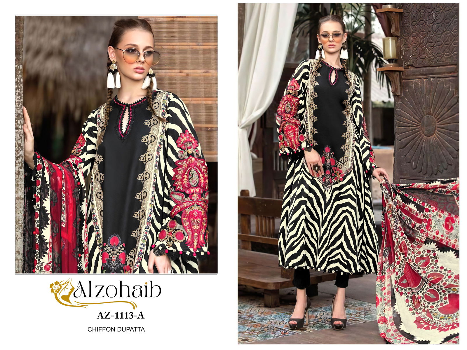 Alzohaib Az 1013 Cotton Printed Pakistani Suits Wholesalers In Delhi