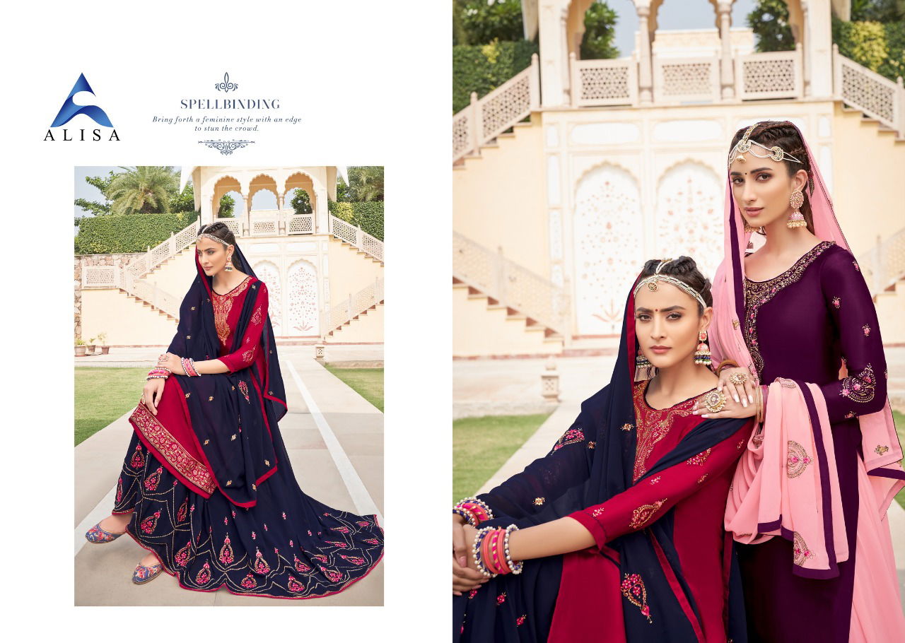 Alisa Kiara 6 Festive Wear Latest Designer Kurta With Georgette Bottom Salwar Suits Collection
