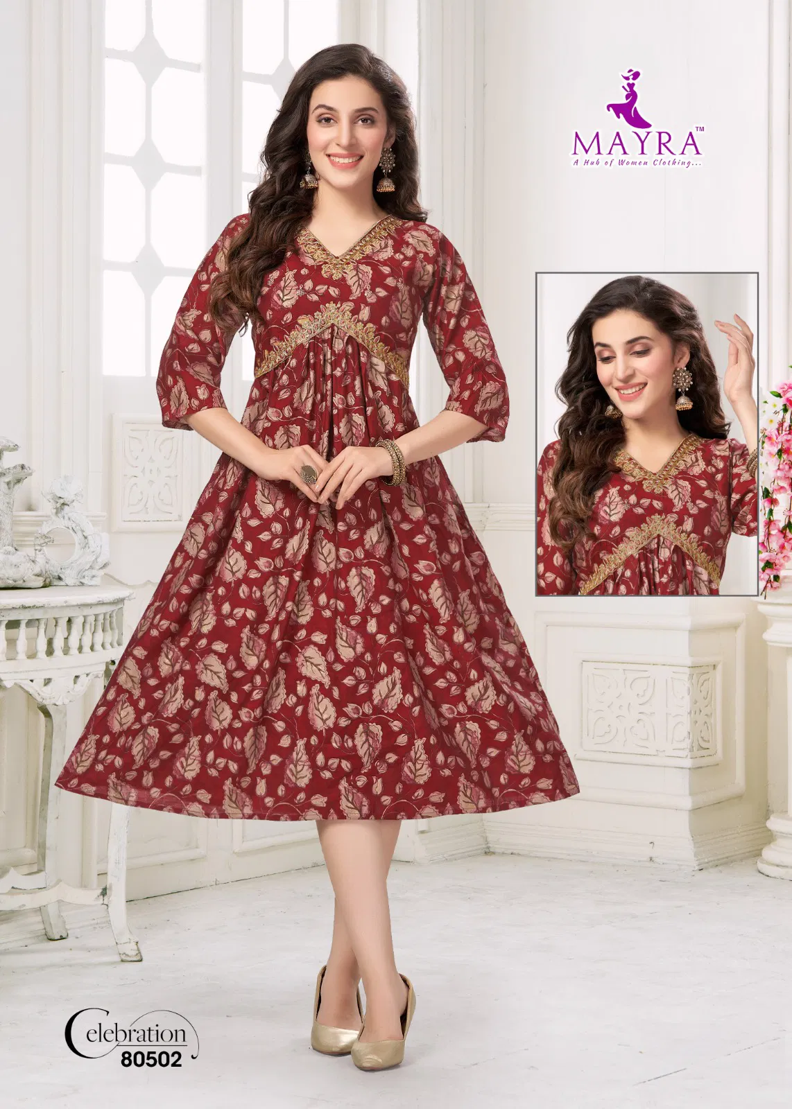 Celebration By Mayra Chanderi Modal Printed Anarkali Kurtis Orders In India