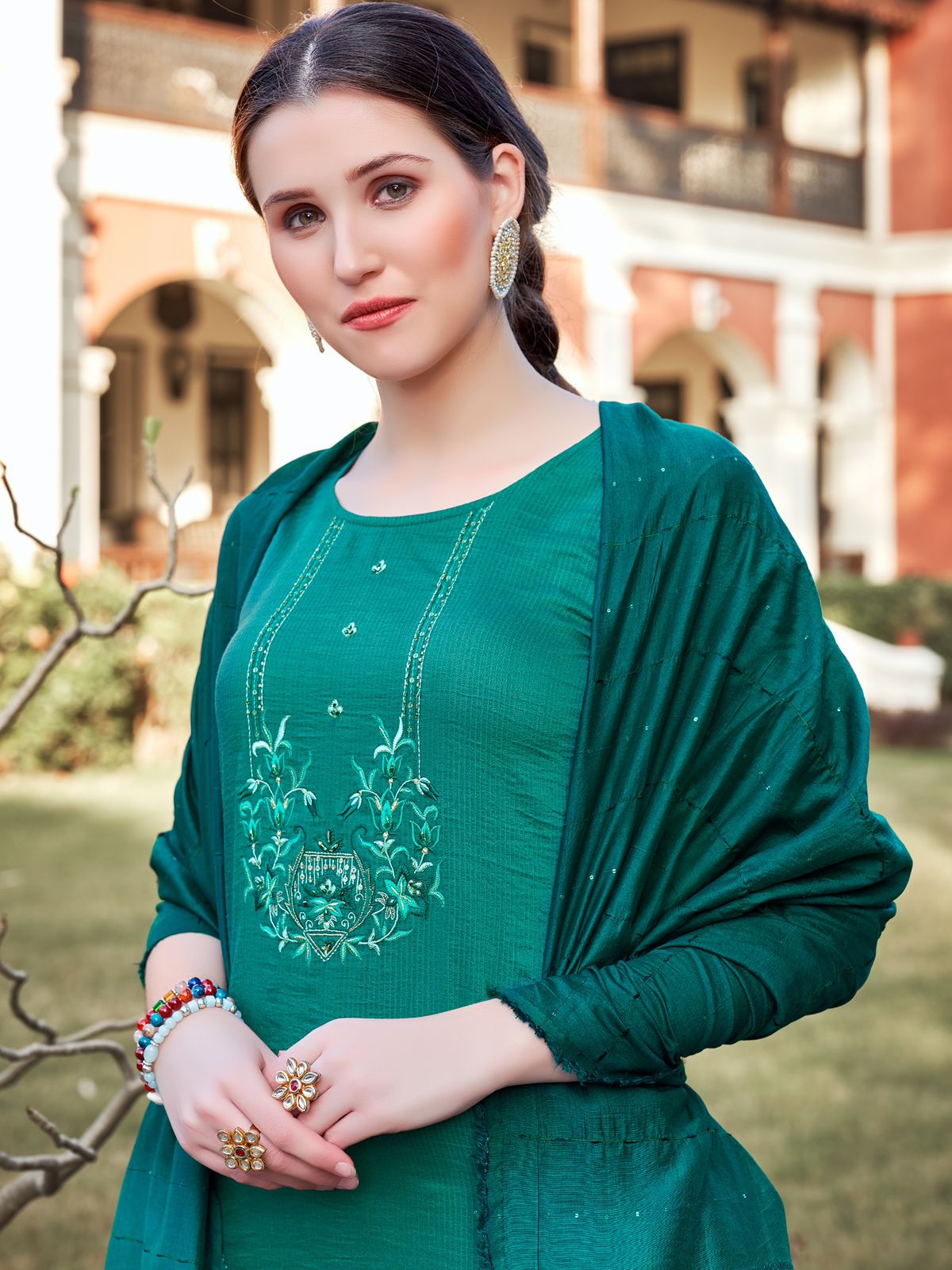 Ladyview Geet Fancy Wear Designer Kurti With Pant And Dupatta Collection
