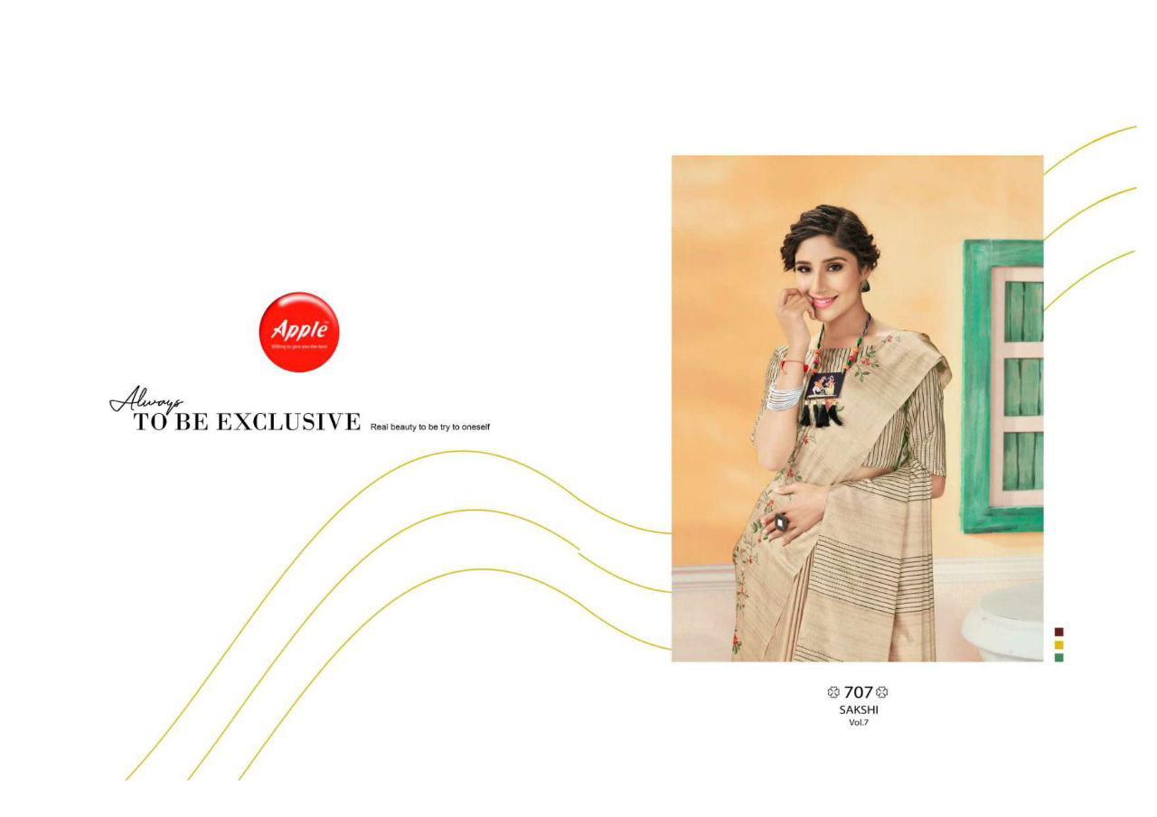 APPLE SAKSHI VOL-7 Latest Casual Regular Wear Dola Silk Saree Collection