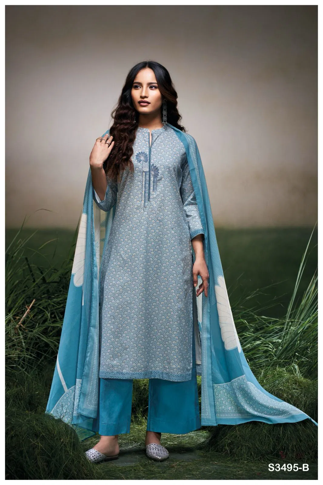 Carissa 3495 By Ganga Cotton Printed Dress Material Wholesale Online