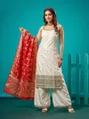 Naisha K 975 Self Jacquard Banarasi Bulk Kurti With Bottom woth Dupatta