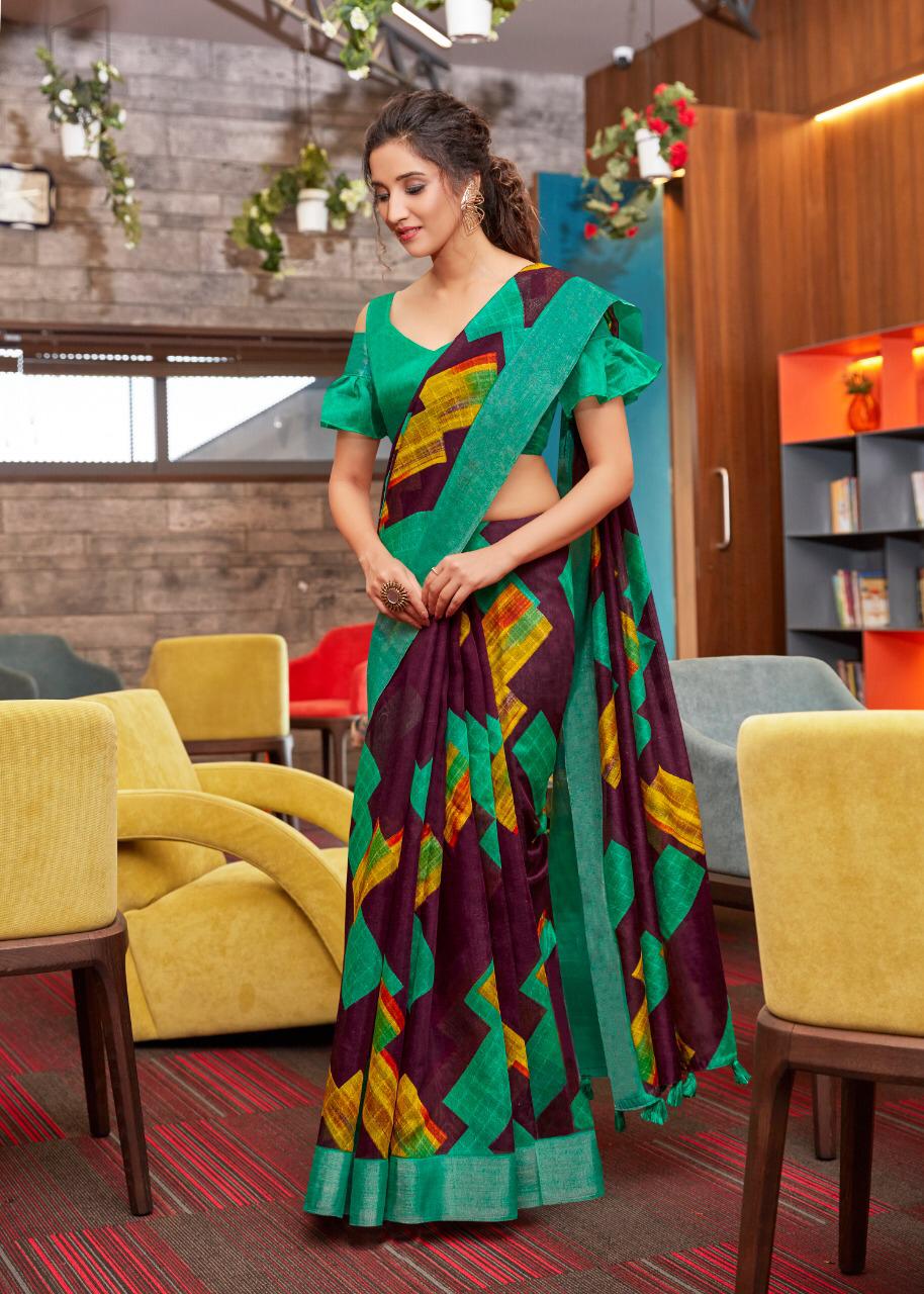 Myra Narayanpeth Pattu Printed Stylish Saree Collection For Casual Wear 