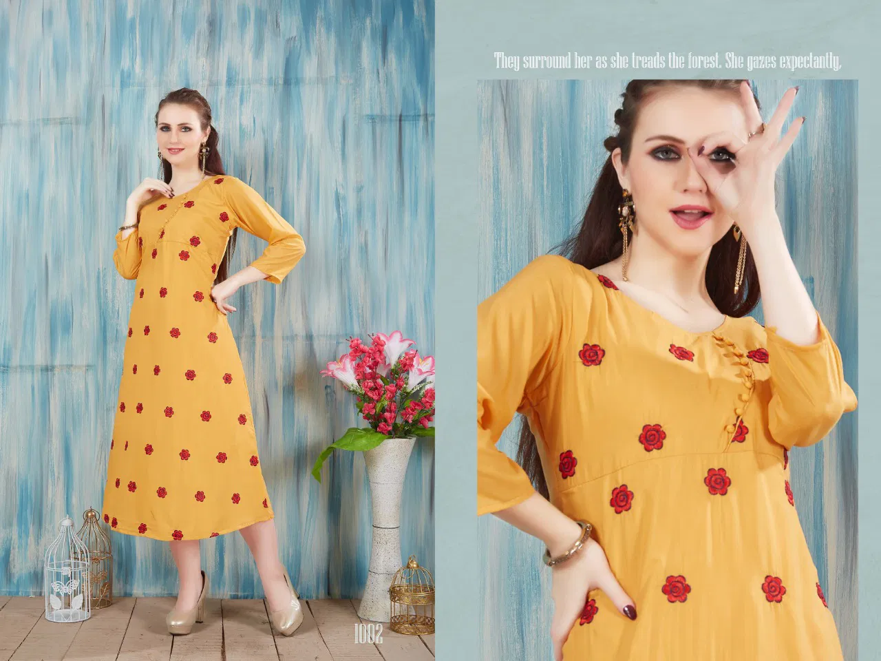 Anika Heavy Premium Muslin Embroidered Designer Kurti Collection at Wholesale Price