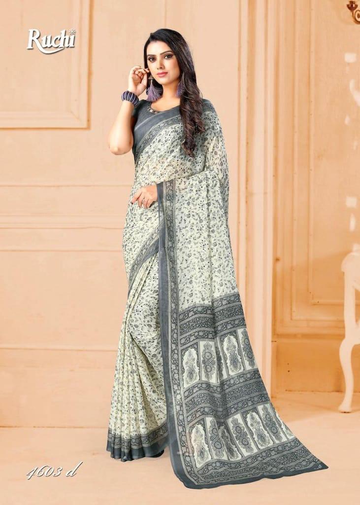 RUCHI SUPER KESAR CHIFFON 46TH EDITION Latest Regular Wear Printed Saree Collection