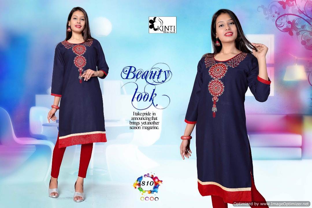 Kinti-Rich Look Vol-8 Latest fancy Regulars wear Embroidery kurtis Collection
 