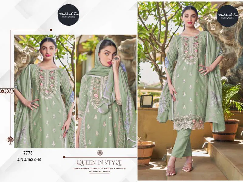 Mehboob Tex 1623 A And B Cotton Dupatta Pakistani Salwar Suits Suppliers In India