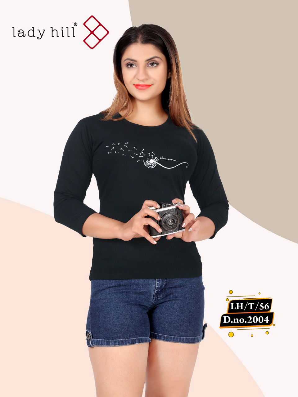 Lady Hill 56 2004 Casual Daily Wear Hosiery cotton Ladies Tshirt Collection
