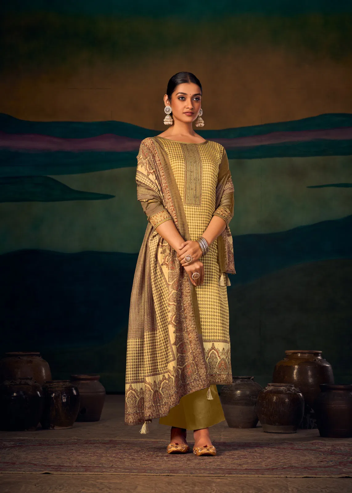 Zara Jam Stain Digital Printed Dress Material Catalog