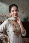 Off White Colour Luxuria Vol 1 By Beriston Chinon Sharara Suit BS102

