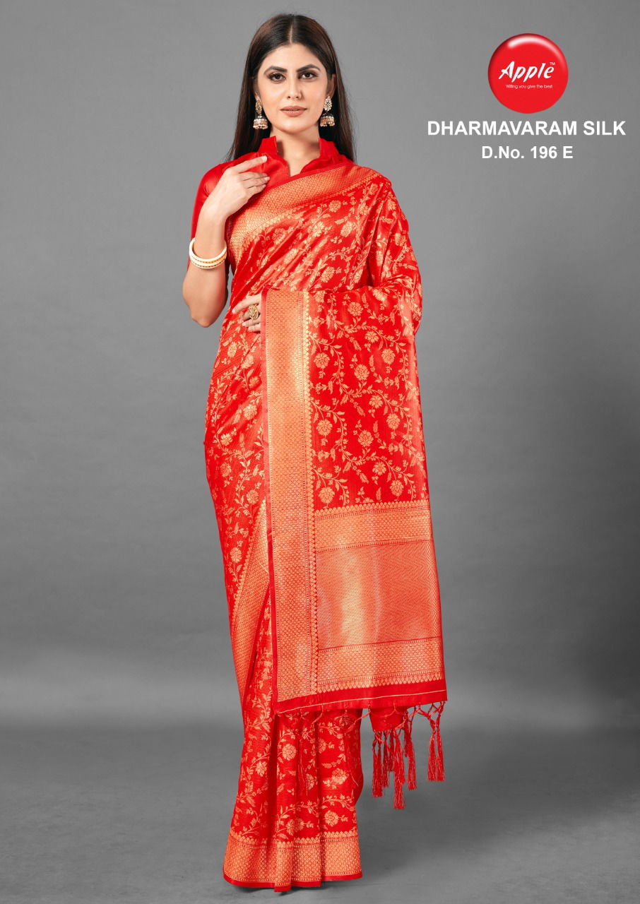 Apple Dharmavaram 196 Silk Fancy Festive Wear Saree Collection
