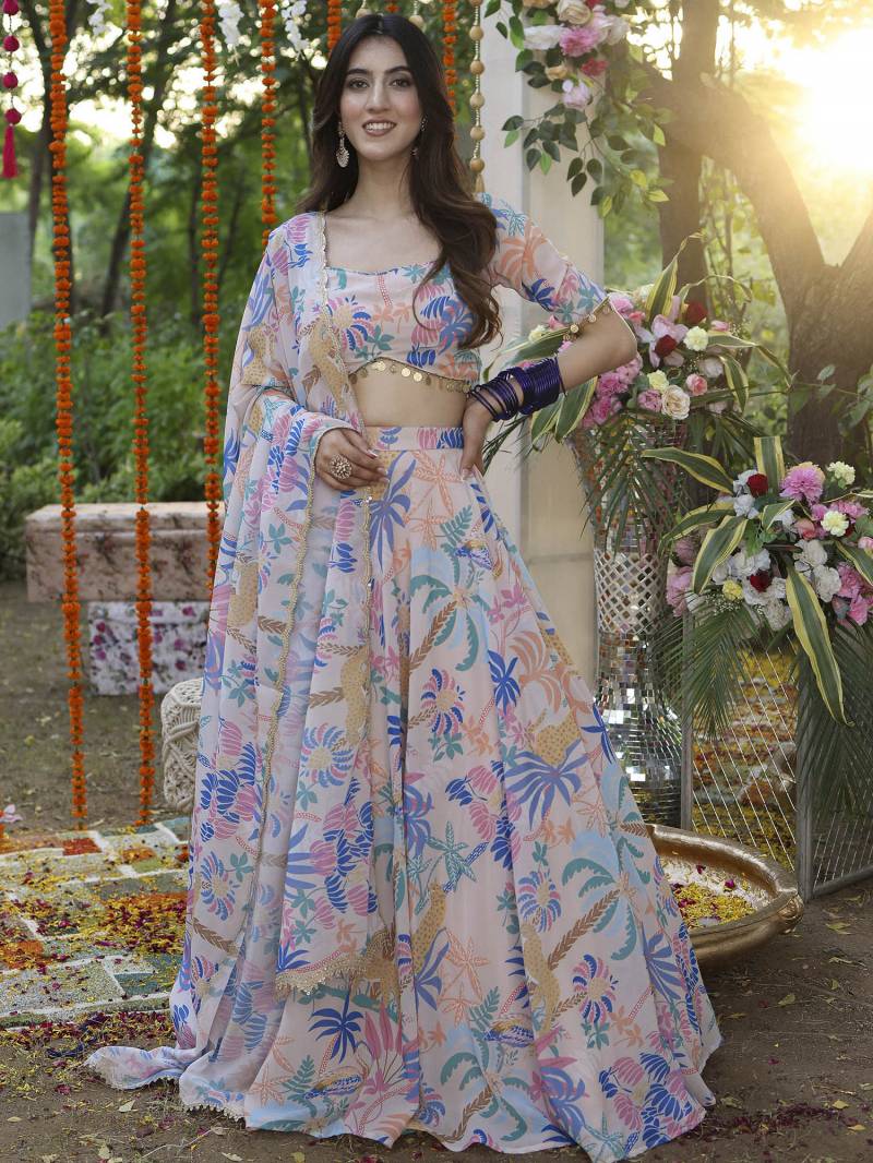 Jangle 1 Colours Georgette Fancy Digital Printed Lehenga Choli Bulk Orders In India