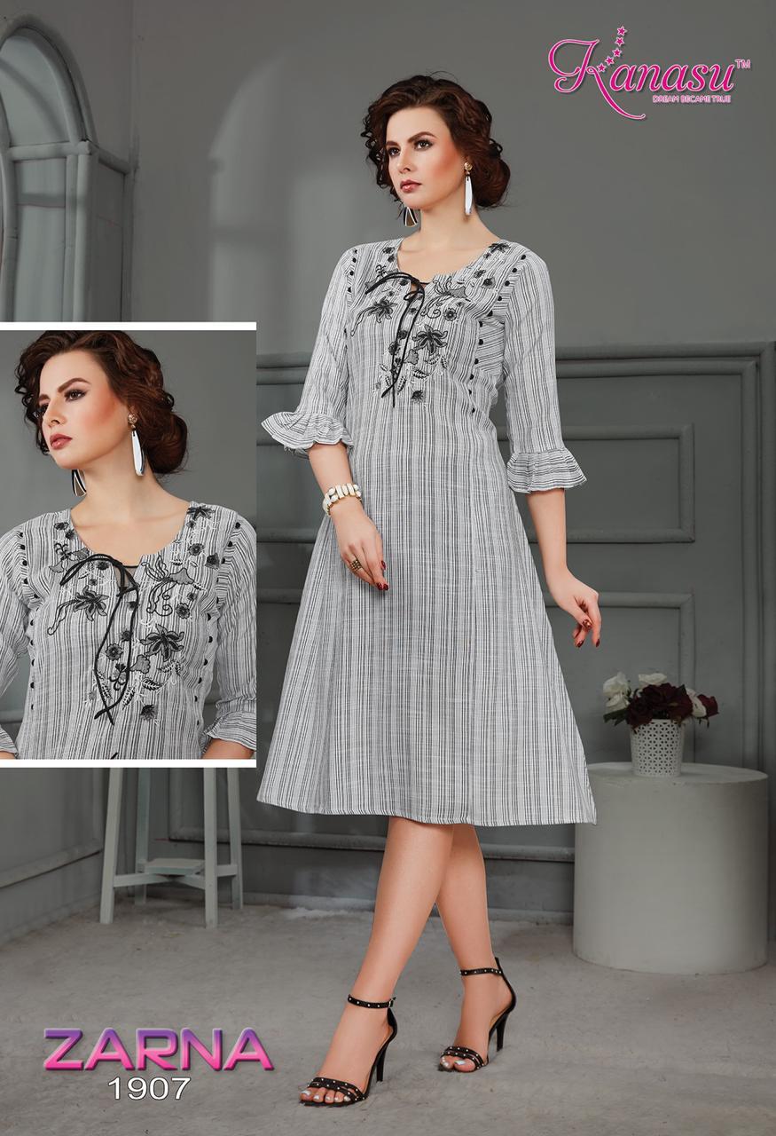 Kanasu Zarna Latest Designer Short Anarkali Kurtis Collection 