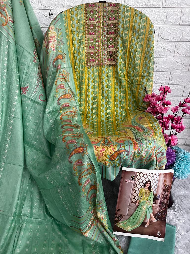 Kainaaz By Keval Fab Cotton Print Embroidered Designer Salwar Kameez Catalog