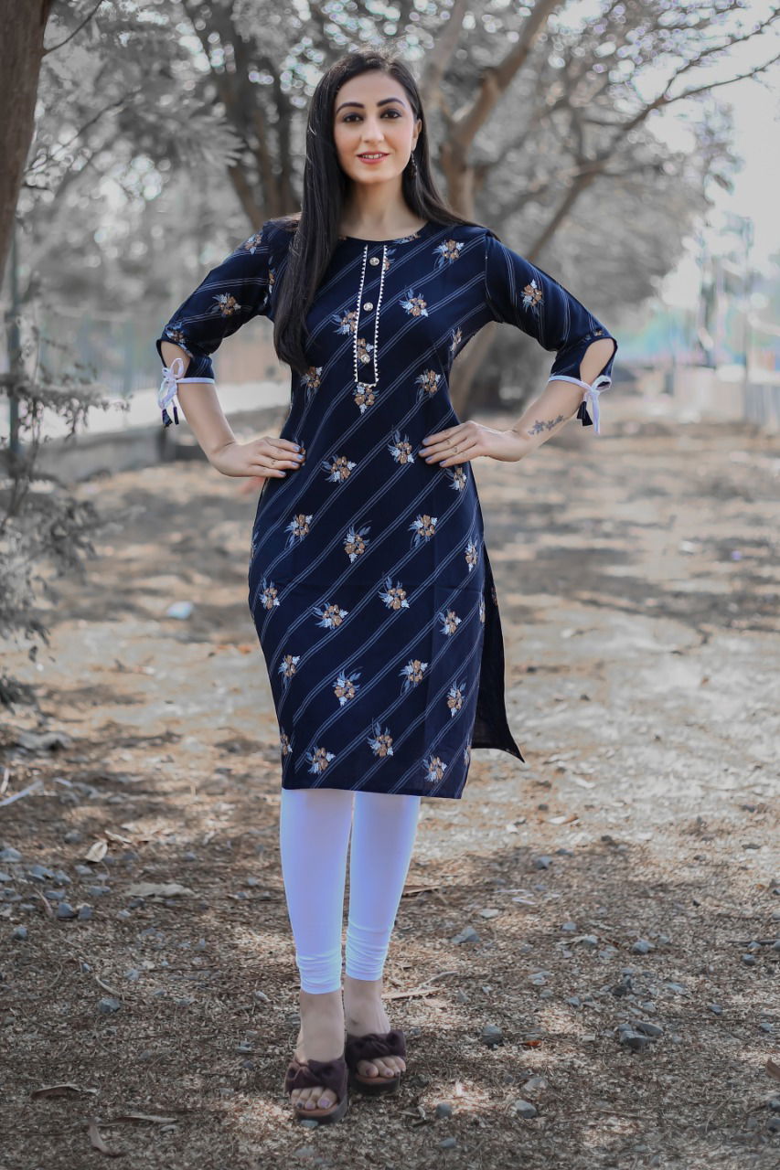 Khushi 2 latest Designer Daily wear Printed Rayon Kurtis Latest Collection 