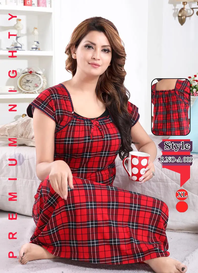 Nighty 217 Latest Printed Comfortable Hosiery sinker Nighty Collection
