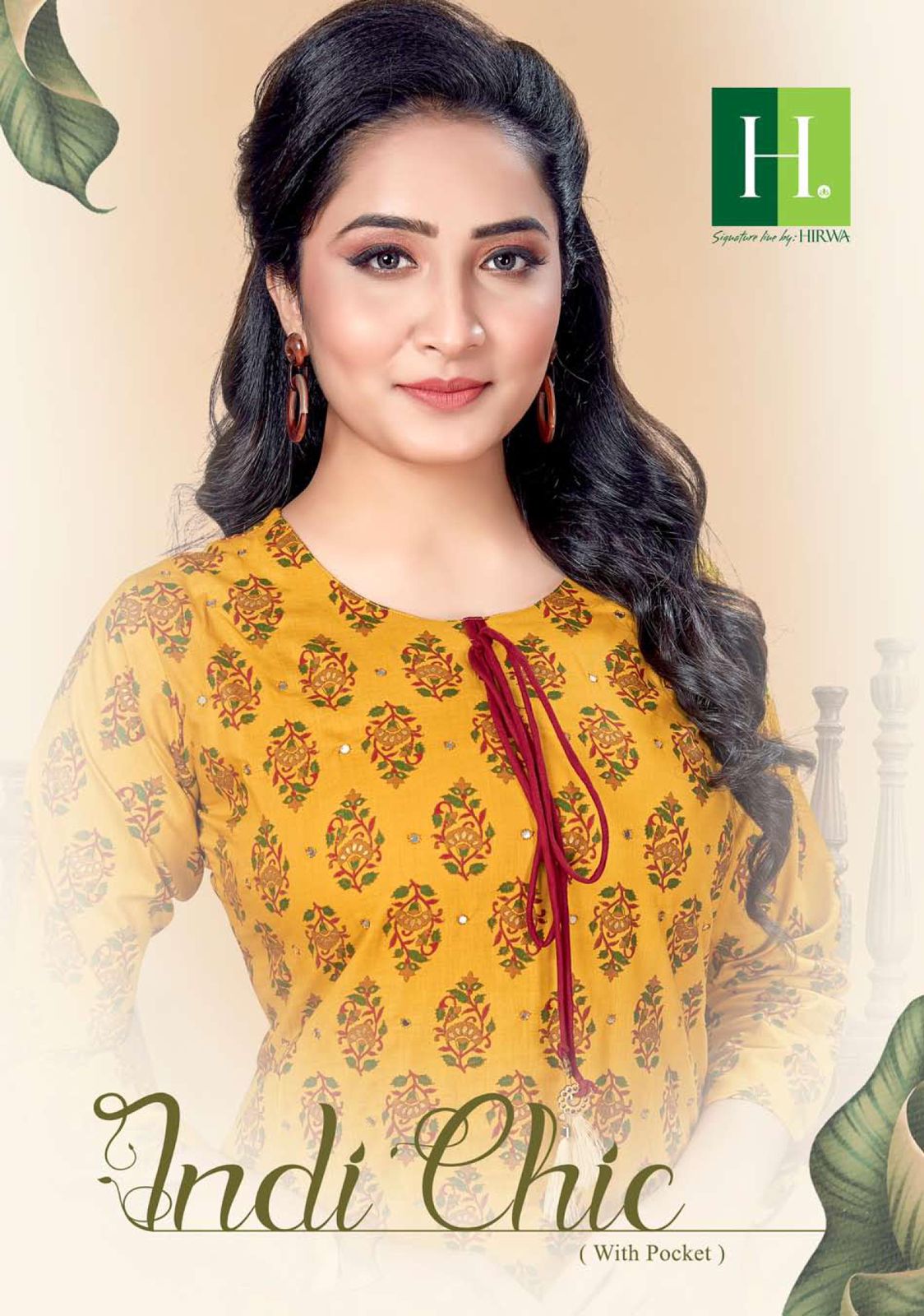 Hirwa Indi Chic Casual Wear Designer Fancy Kurtis With Bottom Collection
