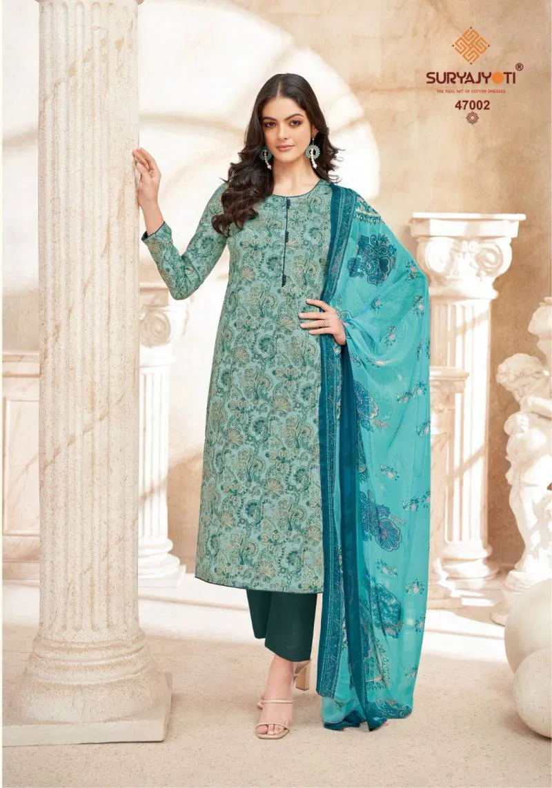 Naishaa Vol 47 By Suryajyoti Jam Satin Dress Material Wholesalers In Delhi