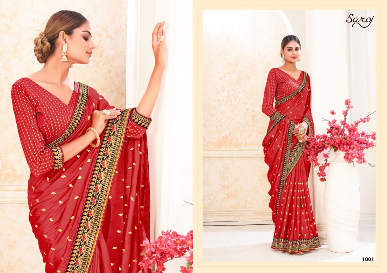 Saroj Tamanna Fancy Latest Festive Wear Khumari Silk With Embroidery Saree Collection