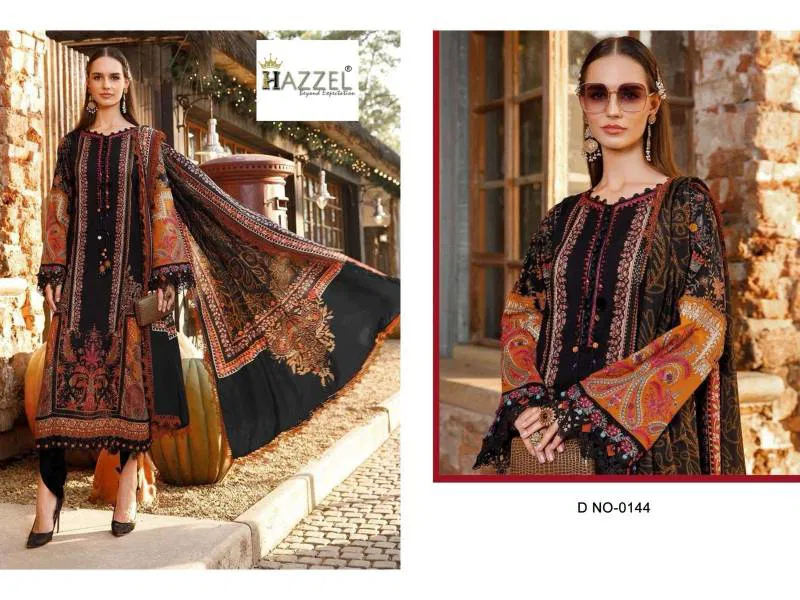Hazzel 0144 Cambric Cotton Embroidered Pakistani Salwar Kameez Wholesale Market In India