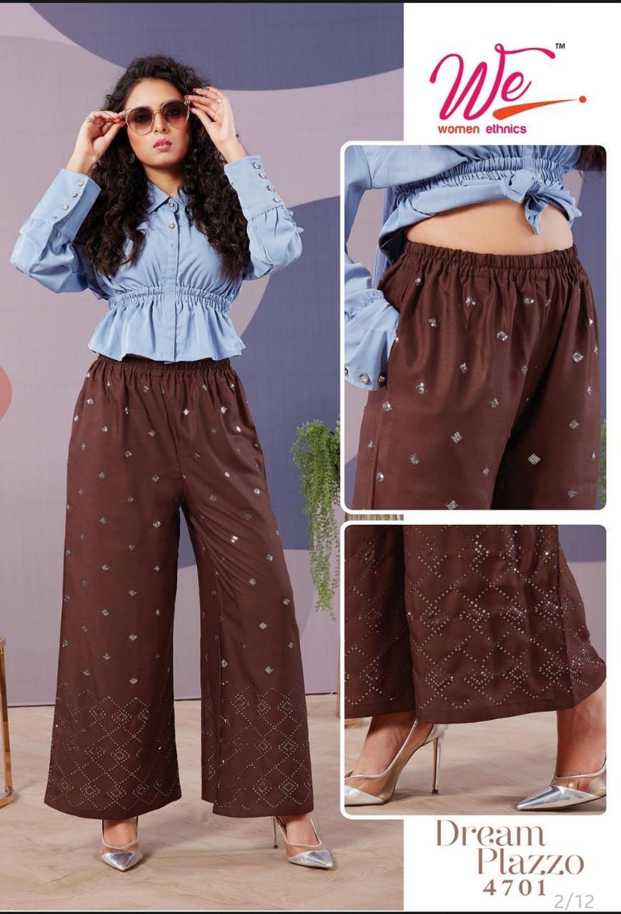 We Dream Latest Fancy Designer Palazzo Pants Casual Wear Collection