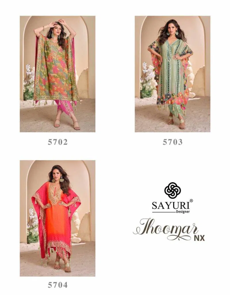 Jhoomar Nx By Sayuri Designer Viscose Kaftan With Tulip Wholesale In India