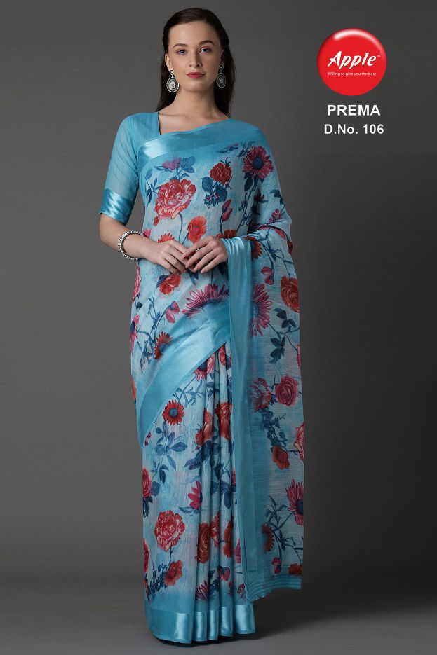 Apple Prema Exclusive Party wear Designer Cotton Blend Saree Collection 