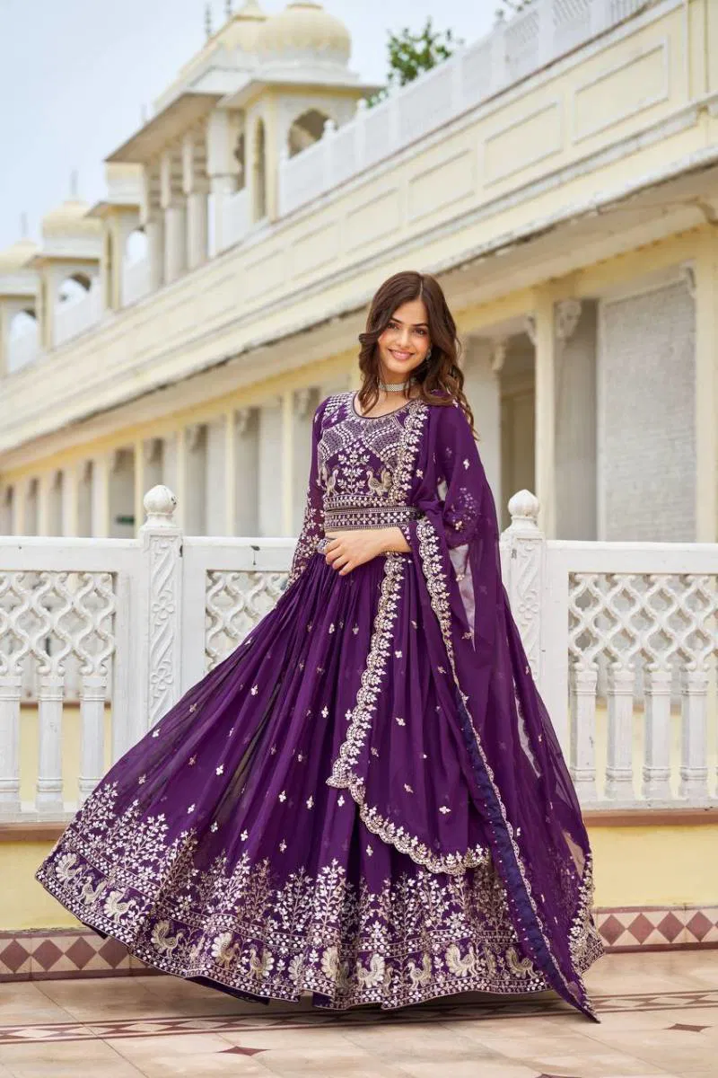 Sn 2313 Faux Georgette Designer Lehenga Choli Suppliers In India