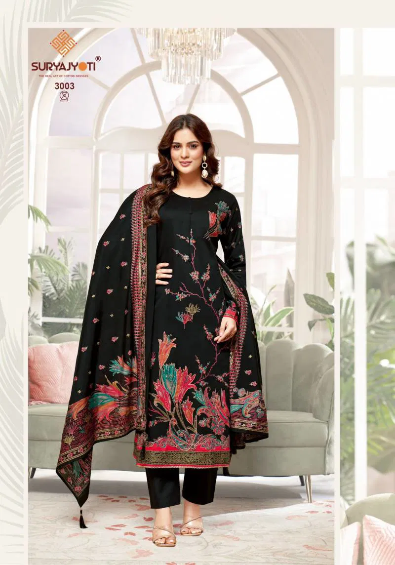 Kaara Advance Vol 3 By Suryajyoti Jam Satin Printed Dress Material Wholesale In India