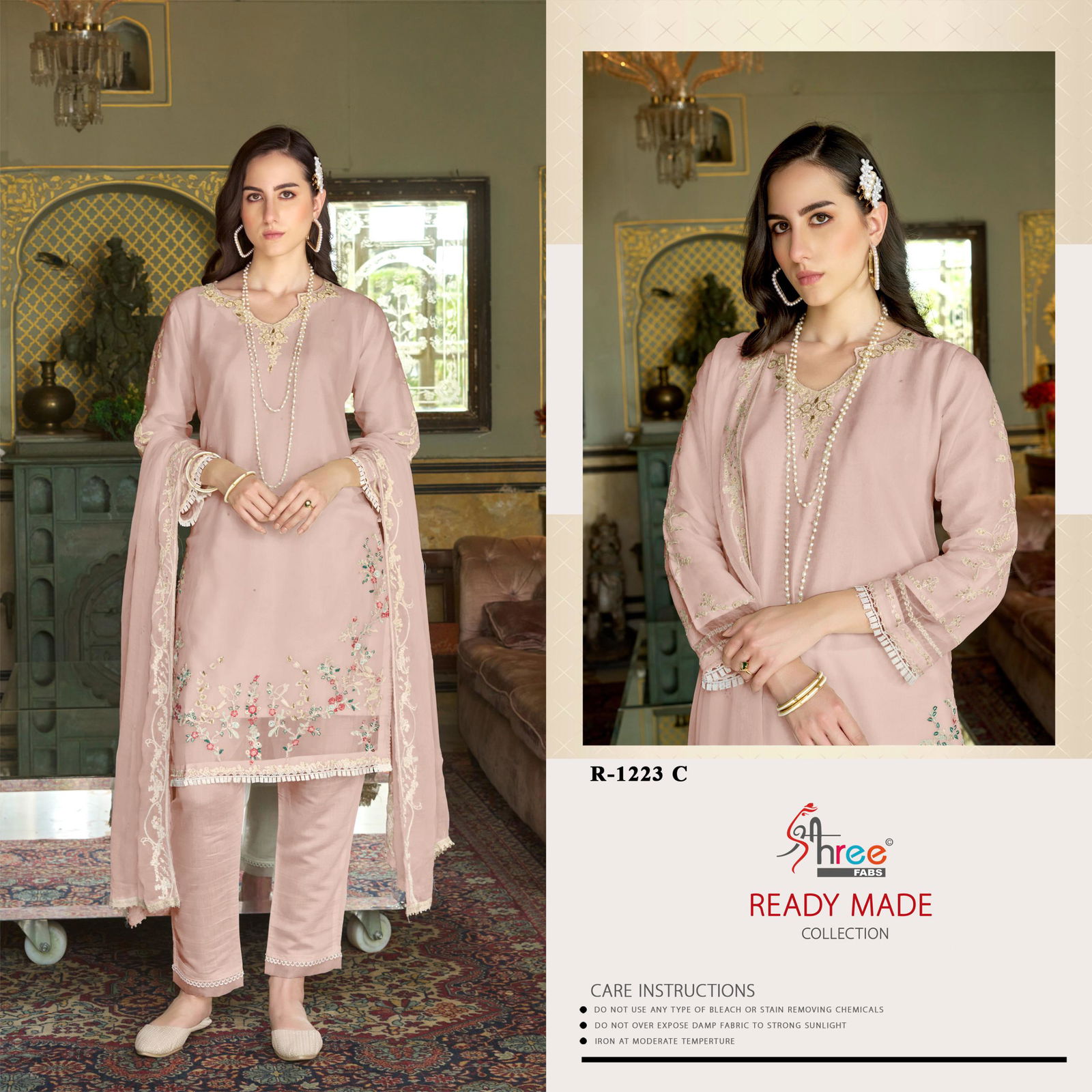 K 1223 By Shree Fab Pure Siffon Embroidery Pakistani Suits Wholesalers In Delhi