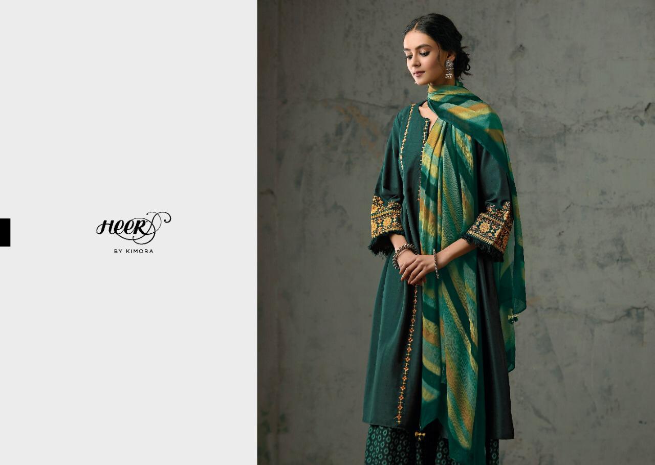KIMORA BOONDH Latest Designer Fancy Festive Wear Pure Finest Cotton Satin With Embroidery on Neckline And Sleeves Salwar Suit Collection