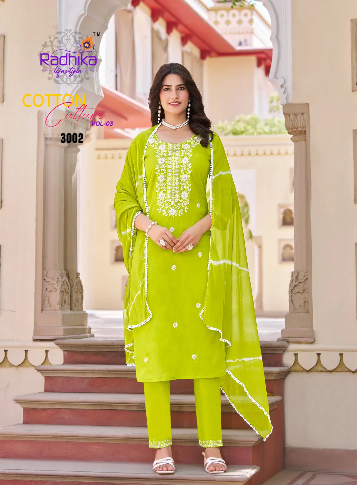 Cotton Culture Vol 3 By Radhika Cotton Embroidery Kurti With Bottom Dupatta 