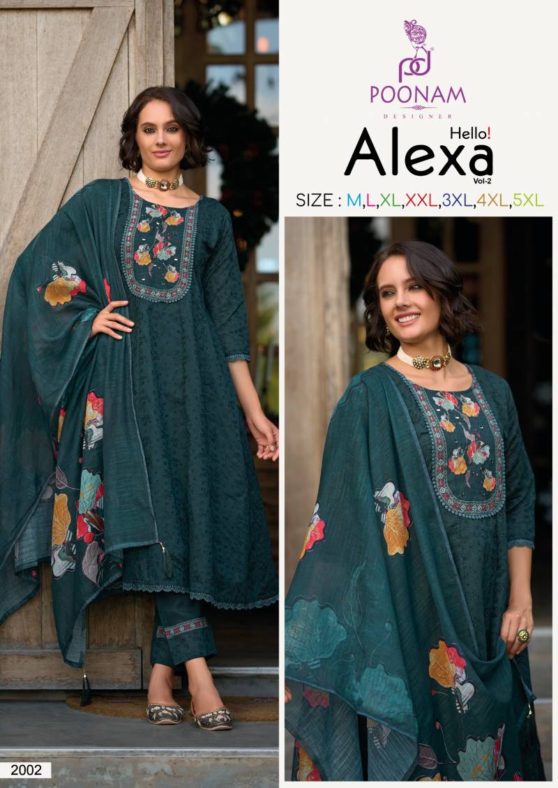 Hello Alexa Vol 2 By Poonam Anarkali Digital Printed Kurti Bottom With Dupatta Online Wholesale
