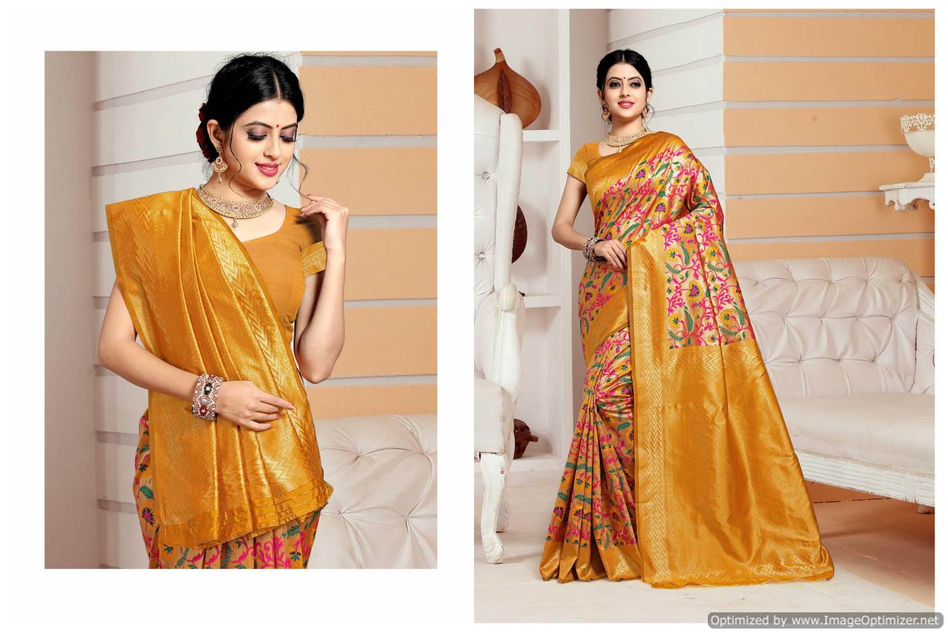 Heavy Designer Rich Look Party Wear Bridal Meenakari Worked Mysore Silk Saree Collection  