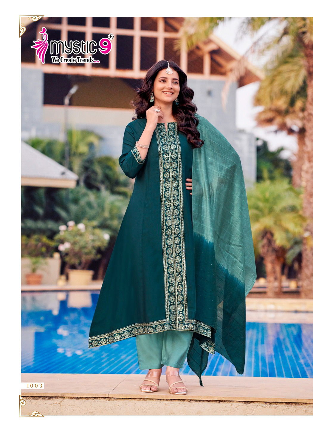 Mahek Vol 1 By Mystic 9 Roman Silk Kurti With Bottom Dupatta Wholesale Price